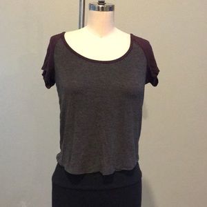 Gray and eggplant tee